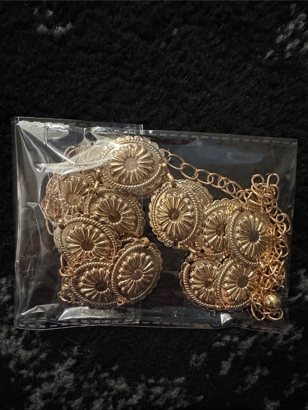 Gold Metallic Concho Chain Belt NEW 🏷️ - Picture 6 of 6